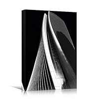 Canvas Wall Art White Building Pattern Abstract Architecture & Maps Building Chic Home Office Photography - 12x18 inches