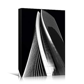 signwin Canvas Wall Art White Building Pattern Abstract...