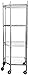TRINITY EcoStorage Heavy Duty 4-Tier Adjustable Corner Wire Shelving with Wheels for Kitchen Organization, Garage Storage, and More, NSF Certified, 800-2400 Lb Capacity, 27x27x18x72-77-Inch, Chrome