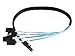 Monoprice 0.5m 30AWG Internal Mini SAS 36pin (SFF-8087) Male w/ Latch to SATA 7pin Female (x4) Forward Breakout Cable - Black