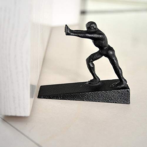 Lependor Cast Iron Doorstops - Decorative Rustic Door Stopper - Stop Your Bedroom, Bath and Exeterior Doors (Strong Man)
