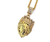 18k Gold Plated King Lion Pendant Necklace with 24