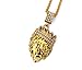 18k Gold Plated King Lion Pendant Necklace with 24
