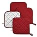Potholders Set Trivets Kitchen Pot Holders Heat Resistant Pure Cotton Coasters Hot Pads Pot Holders Set of 6 for Everyday Cooking and Baking by 7 x 7 Inch (Wine)