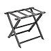 Fine Folding Furniture Gate House Furniture Dark Grey Eco-Poly Folding Luggage Rack with 4 Driftwood Weave Straps