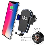 Wireless Car Charger - 10W Qi Fast Charging Car Mount,Gravity Air Vent Phone Holder Charger Compatible iPhoneX ,XS,XR,XS Max,iPhone8/8plus,Samsung Galaxy S9,S9plus,S8,S8plus,S7,S7Edge
