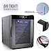 NutriChef PKTEWC122 12 Bottle Thermoelectric Wine Cooler Refrigerator | Red and White Wine , Champagne Chiller | Counter Top Wine Cellar | Quiet Operation Fridge | Touch Temperature Control