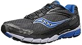 Saucony Men's Ride 8 Running Shoe, Grey/Black/Blue,12 M US