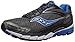 Saucony Men's Ride 8 Running Shoe, Grey/Black/Blue,12 M US