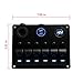 Switch Panel 6 Guang, TEQStone Boat Car Marine Switch Panel LED Rocker Blank Switch Panel with Circuit Breakers&Digital Voltmeter+12V Cigarette Socket & USB Power Charger Adapter (Blue)