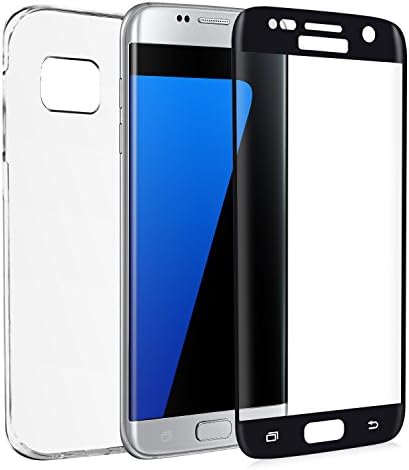 Atill S7 Edge Black Tempered Glass Samsung Screen Protector 3D Curved Full Coverage Ultra Clear Shatter Includes 1PCS Lucent Case