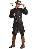 Men's Steampunk Gentlemen Costume, Brown/Black, One Size