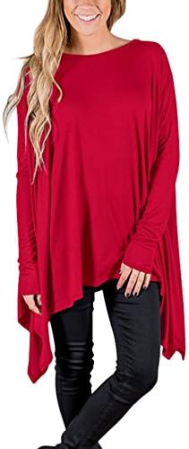 Women's Pockets Casual Swing T-shirt Dresses Long Sleeve Loose Tank Top Plus Size Dress Dress Red Large