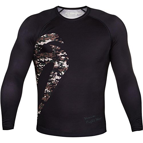 Venum Men's Original Giant Long Sleeve Rashguard, X-Large, Black/Forest Camo