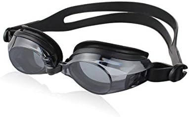 Zikee #3 swim goggles/swimming goggles/mask -UV Protection prescription, Anti-fog, Clear Lenses-Soft silicone eye seals&strap, adjustable nose piece with goggle case (Black + Gray)