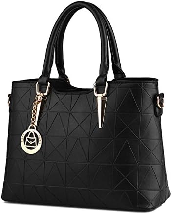XMLiZhiGu Women's PU Leather Top-Handle Handbag Shoulder Crossbody Bag Tote Black