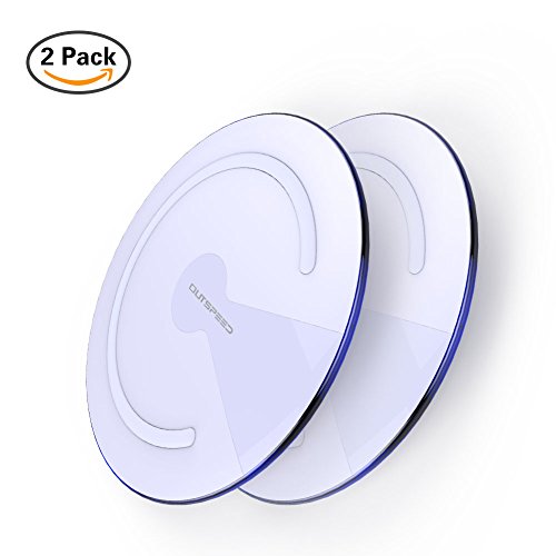 Fast Wireless Charger, 10W 7.5W QI certified Fast charging pad for Iphone X Iphone 8 Iphone 8plus Samsung Galaxy S8 S9 Note 8 9 and more, White 2PACK