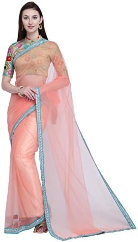 Style Amaze Women's Silk Saree with Fancy Un Stitched Blouse(Peach Color_SA_STYLE-519) Free Size