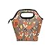 Lunch Tote Bag Cute Fox Neoprene Insulated Cooler Warmer, Portable Funny Lunchbox Handbag for Men Women Adult Kids Boys Girls