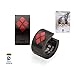 Licensed DC Comics (Batman) Women's Stainless Steel Black IP Harley Quinn Logo with Red Enamel Accent Huggie Earrings (with Gift Box)