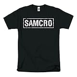 Sons of Anarchy Samcro Banner T-shirt ,White on Black ,X-Large