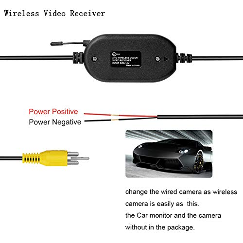 CarThree 2.4G Wireless Color Video Transmitter and Receiver Kit for Car Rear View Reverse Camera Vehicle Backup Dash CAM Front Car Camera - Thumbnail 2