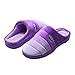 WILLIAM&KATE Men's and Women's Indoor Memory Foam Slippers Plush Lining Anti-Skid House Shoes (40-41/8.5-9.5 B(m) US, Purple)