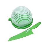 LIPR Large BPA Free Salad Cutter and Bowl with Lettuce Knife Cuts Fruits and Vegetables in Seconds