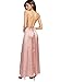 SheIn Women's Sexy Satin Deep V Neck Backless Maxi Party Evening Dress Pink# X-Small