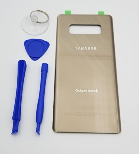 Samsung Galaxy Note 8 Rear Back Glass Lens Battery Door Housing Cover + Adhesive + Opening Tool Replacement For N950 (Fit all carriers) (Gold)