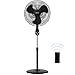 PELONIS FS45-18UR pedestal fan, 18 Inch Compact Black