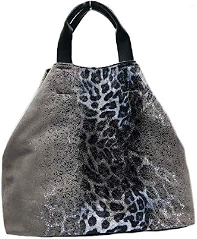 grey suede tote bag