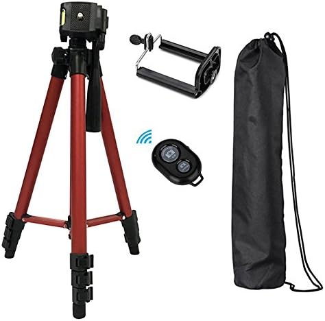 Cellphone Tripod, iPhone Tripod, Etubby 50-Inch Lightweight Aluminum Alloy Video Stand Travel Camera Tripod with Bag, Wireless Remote and Cellphone Holder Mount for iPhone, Samsung and Camera