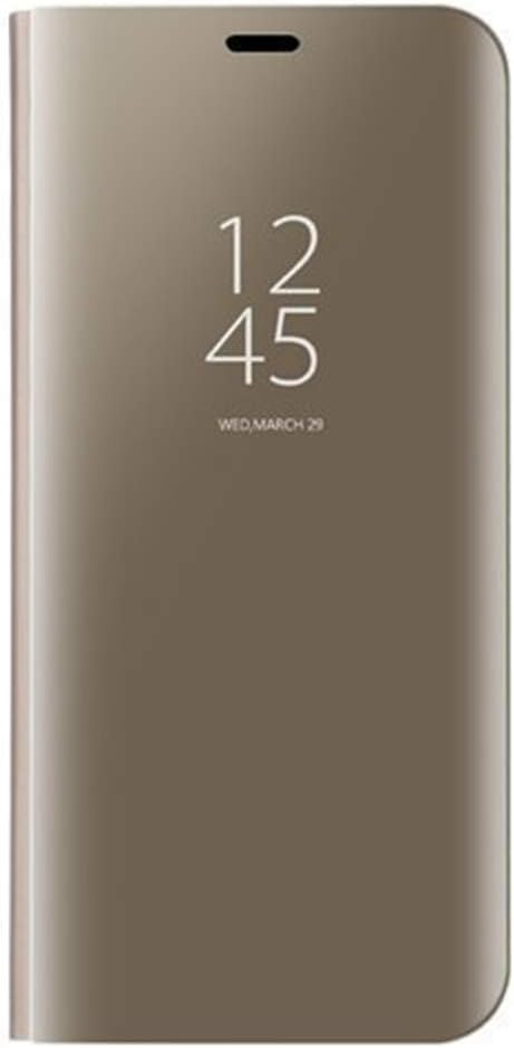 VGANA Case for Huawei Nova 5T, Mirro Plating Cover Simple Filp Stand [Auto-Wake up/Sleep] Phone Shell. Gold