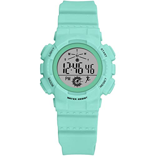 Digital Watch for Women, Small Dial Wrist Watch Women's and Girls' Multi-Functions Sports Watch (Turquoise) - Thumbnail 3