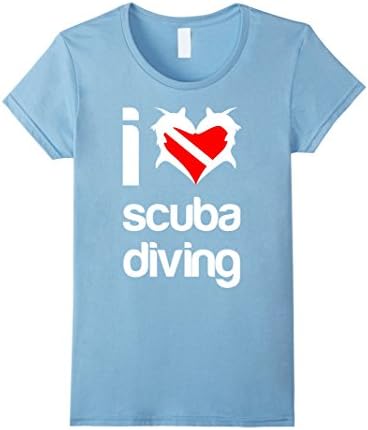 Women's I Love Scuba Diving shirt - Best Gift for Diver Medium Baby Blue