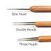 AliLeader Dreadlock Needle 3Pcs/Set(1Hook,2Hook,3Hook) 0.5mm Wood Handle Hair Extensions Weaving Crochet Needle Dreadlock Tools for Braid Double Crochet Hook