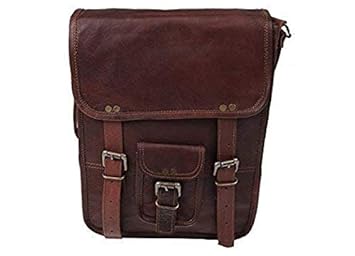 Pranjals House Leather Sling Bag with Extra Pockets 23 cm x 18 cm x 7.6 cm