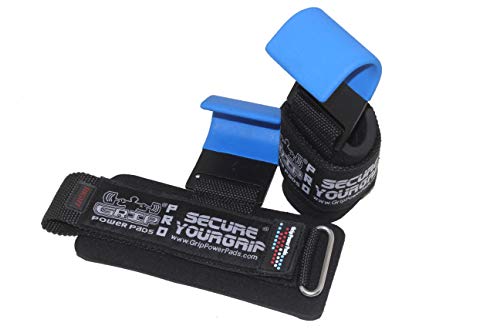 Heavy Duty PRO Metal Lifting Steel Hooks Best Power Weightlifting Set of 2 Premium Thick Padded Workout Hook Gloves (Men-Wrist Size Large, Blue 1) - Thumbnail 4