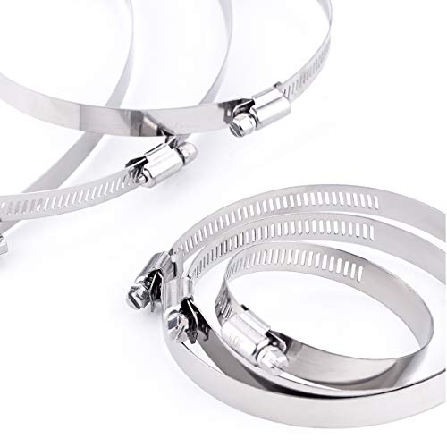 LOKMAN Duct Clamp, 12 Inch Stainless Steel Large Hose Clamp Adjustable 290-310mm Range for Plumbing Dryer Vent Automotive Mechanical Agriculture Household, Pack of 2 (12 Inch) - Thumbnail 4