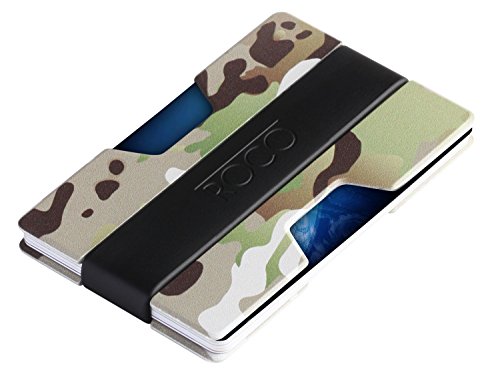 ROCO MINIMALIST Aluminum Slim Wallet RFID BLOCKING Money Clip - No.2 (Camo)