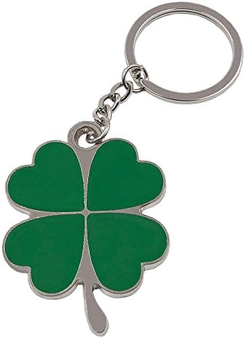 Lucky Keychain Four Leaf Clover Key Chain for Men Zinc Ring Keyring for Kids Four-Leaf Clover Fortune Key Holder Creative Gift