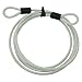 Lumintrail 4 Foot 3mm (1/8th Inch) Braided Steel Coated Security Cable Luggage Lock Safety Cable Wire Double Loop (2 Pack)