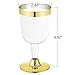 WDF 6oz Gold Plastic Glass -Clear Elegant Disposable Cups with Gold Rim- Durable Party Wedding Plastic Cups 60Pack (Gold Wine Glass)