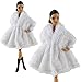 White Fashion Winter Fur Coats Clothes + 1 Pair Boots Made Fit for Barbie Doll