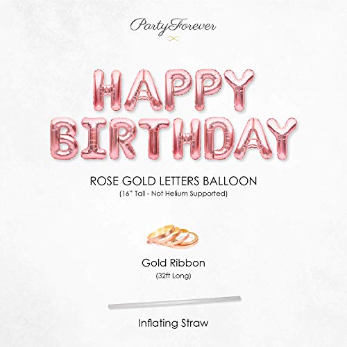 Globos De Cumpleaños Para Mujer, Globos De Oro Rosa Cerezaoro Rosa 2023 Rosa Cereza De 15 Piezas Para Decoraciones De Fiesta De Cumpleanos Para