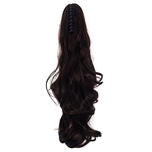 FUT Womens Claw Ponytail Clip in Hair Extensions 18" Long Curly Hairpiece