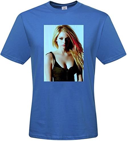 Men's Avril Lavigne T-shirts,(Blue Large)