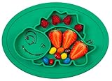 Qshare Toddler Plates, One-Piece Baby Plate for Babies Toddlers and Kids, Portable BPA-Free FDA Approved Strong Suction Plates for Toddlers, Dishwasher and Microwave Safe Silicone Placemat 11x8x1 Inch