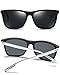 Joopin Unisex Polarized Sunglasses Classic Men Retro UV400 Brand Designer Sun glasses (Black Silver, as the pictures)